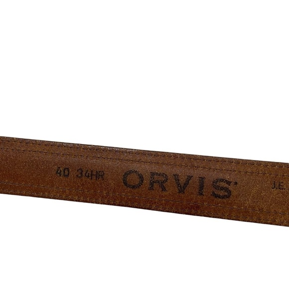 Orvis Brown Leather Belt Sz 40 - Picture 5 of 9